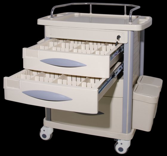 病院の家具の引出しが付いている贅沢なAbsの忍耐強い医学の緊急事態の医学のトロリー伸張器