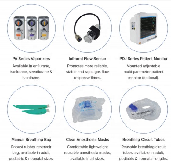 麻酔機械病院 ICU で使用される医学の携帯用麻酔機械