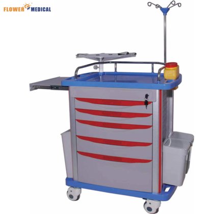 引出しが付いている安い緊急のトロリー医学の緊急のカートの医学のトロリー