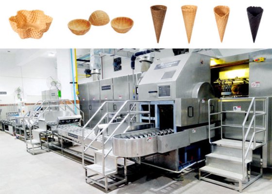 waffle cone processing line for Full automatic maker ice cream in ...