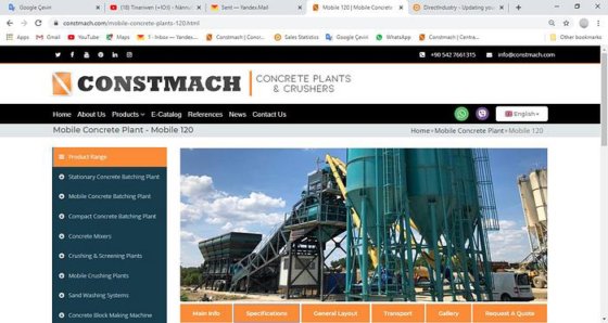 移动混凝土搅拌站 120 立方米/小时