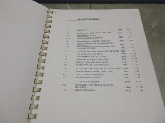 FIDIA CNC LIST OF MESSAGES