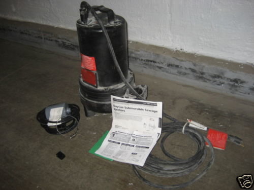 1HP Dayton Submersible Sewage Ejector