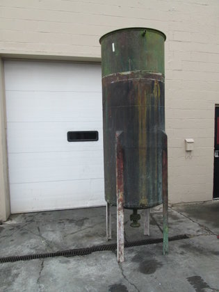 300 gallon Vertical Steel Tank.