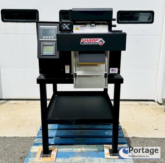Sharp Packaging Machine Dancer Sharp Packaging Systems | SX Tabletop Bagger w/Black Stand / Table ...