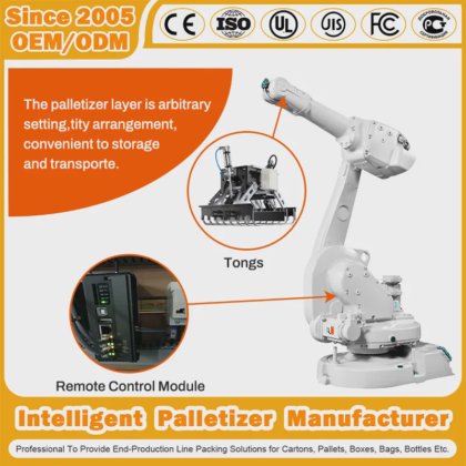 Automatic Robot Arm Gripper Bag Box Palletizer Stack Robotic Palletizer ...
