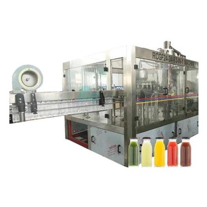 热销果汁厂液体果汁生产用气动灌装旋盖封口机