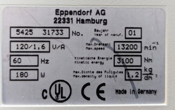 Eppendorf 5415D Centrífuga Digital