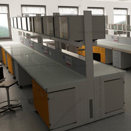 带吊柜的实验室岛式工作台