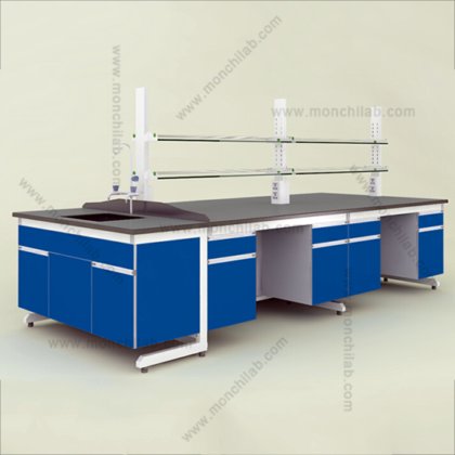 实验室钢木岛式工作台