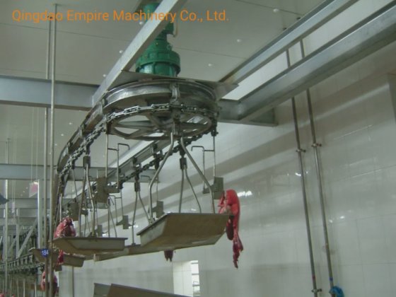 用于肉类加工生产线的内脏同步检疫悬挂输送式屠宰机