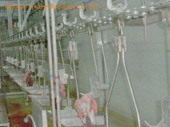 用于肉类加工生产线的内脏同步检疫悬挂输送式屠宰机