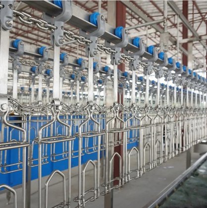 直观的高性能流线型活禽笼带式输送机 屠宰场屠宰场设备