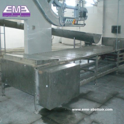 自動搬送テーブル食肉処理機械 豚肉工場屠殺プロセス