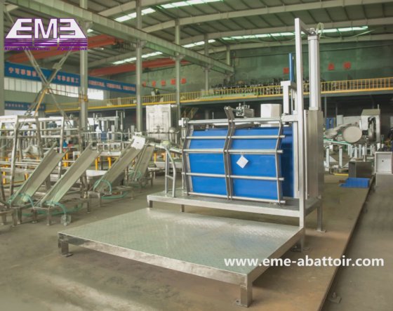 空気圧式生豚スタンニングボックス機械屠殺場設備販売