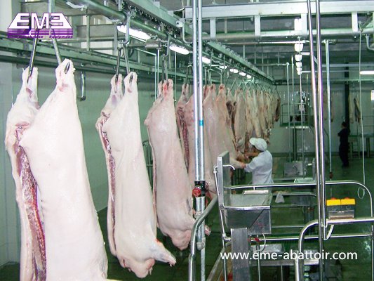 用于屠宰场的整线生猪屠宰设计放血自动输送轨道屠宰场设备