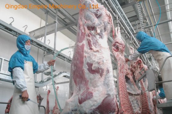 家畜の胴体を分割するための屠殺ライン用の設備