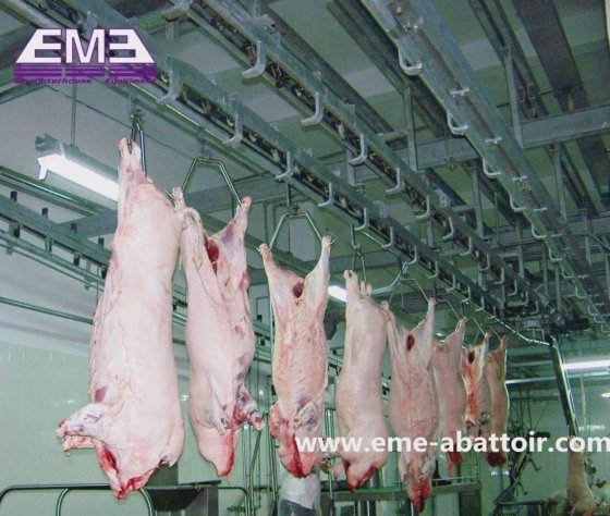 垂直豚肉解体自動搬送レール屠殺設備