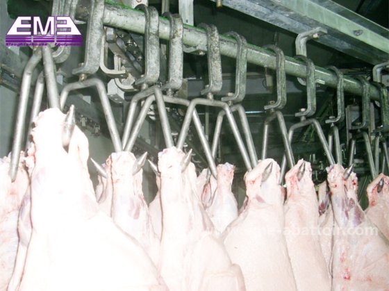 垂直豚肉解体自動搬送レール屠殺設備
