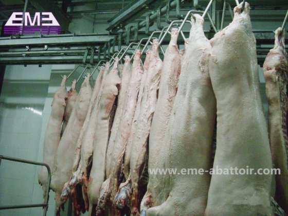 垂直豚肉解体自動搬送レール屠殺設備