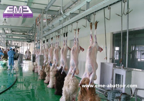 设计屠宰场流水线机器绵羊山羊驼放血自动输送轨道屠宰设备