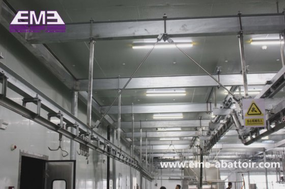 羊やヤギの移動自動コンベヤーレール屠殺機械