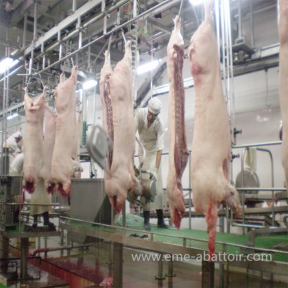 豚の屠殺機械用豚肉処理設備のための豚の胴体機械的荷卸し装置