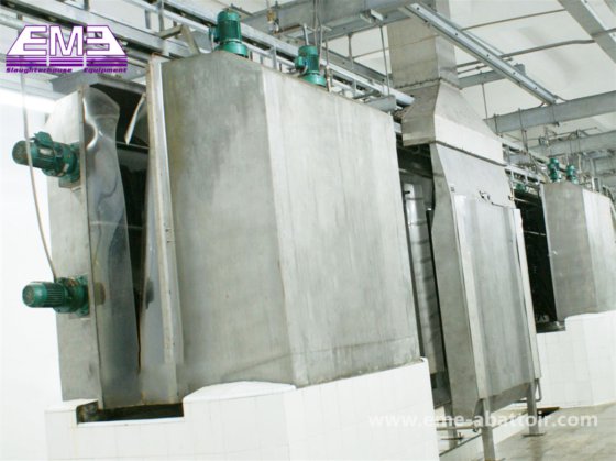 豚屠殺用半身自動洗浄屠殺機