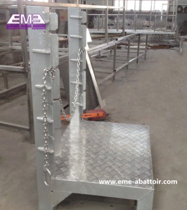牛用前脚固定プラットフォーム屠殺場設備