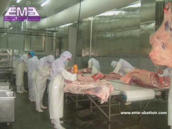 耐久性のある単層ベルトコンベヤー食肉処理機器 牛肉 羊肉 豚肉 鶏肉