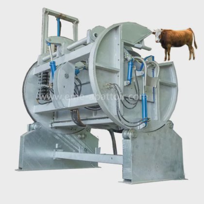 穆斯林清真仪式杀牛箱 牛屠宰线屠宰场用牛屠宰场