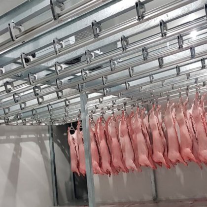 豚の屠殺場設備、食肉処理、自動搬送テーブル、屠殺機械