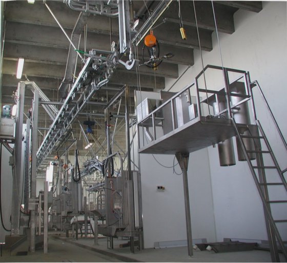 皮剥ぎ前プラットフォーム羊屠殺場設備肉処理用