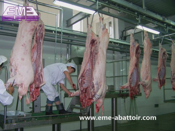 肉処理工具、胴体スキャッド翻転装置、豚の屠殺機械