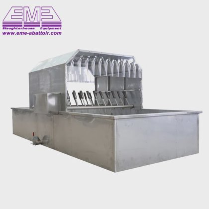 用于猪屠宰场设备的不锈钢烫毛槽，符合清真认证农场使用标准