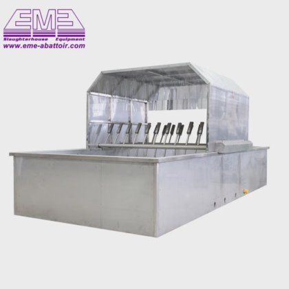 用于猪屠宰场设备的不锈钢烫毛槽，符合清真认证农场使用标准