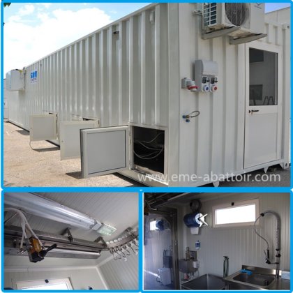现代紧凑型屠宰线 牛羊猪鸡移动式集装箱屠宰场屠宰设备