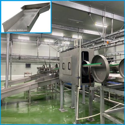 牛屠殺機用の白い内臓スライディングトラフ屠殺場設備