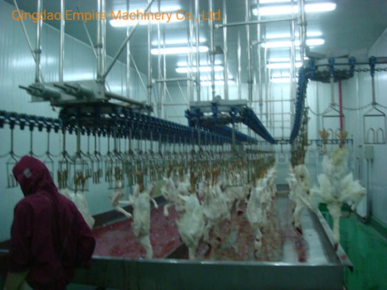 定制家禽屠宰设备 脱毛输送轨道式扒鸡机