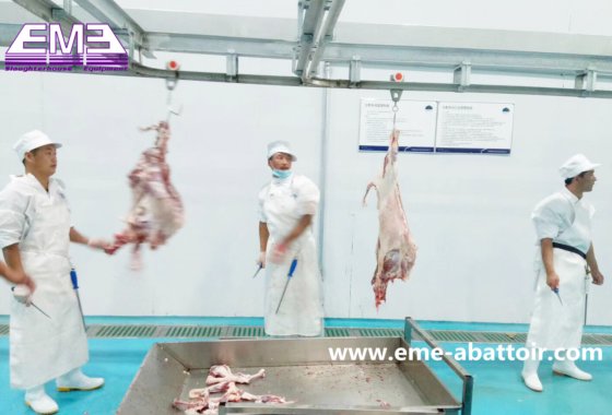 ヤギ屠殺場肉処理機械手動搬送レール屠殺設備羊屠殺場