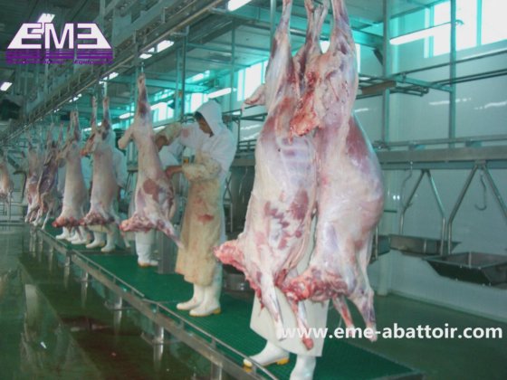 专业牲畜屠宰场设计绵羊胴体加工自动输送轨道式屠宰机