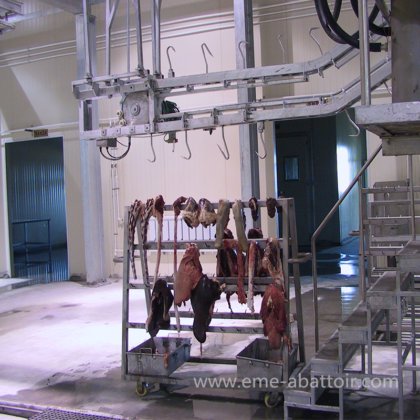 猪/牛/羊头和红内脏同步检查输送机 牛屠宰场设备 屠宰机