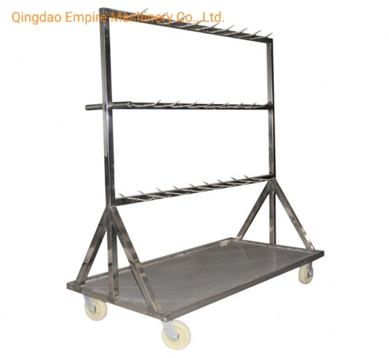 頭部および赤い内臓移動トロリー 牛屠殺設備 牛肉処理ライン用