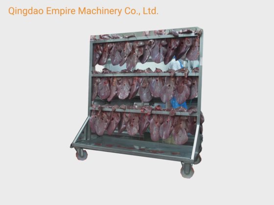 頭部および赤い内臓移動トロリー 牛屠殺設備 牛肉処理ライン用