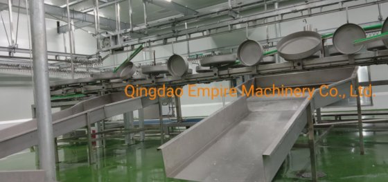 地面タイプの白と赤の内臓同期隔離搬送機 羊屠殺場設備 屠殺場家畜屠殺機械