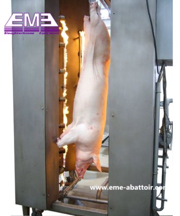 自動効率シンギング脱毛機 豚屠殺設備 EU品質基準対応