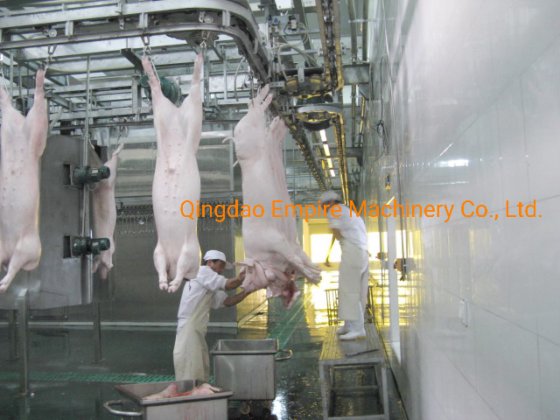 用于胴体完全放血的自动输送轨道式生猪屠宰机