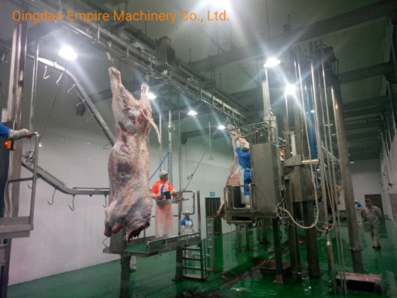 高生産性ハラール牛屠殺肉体手動搬送レール食肉処理場