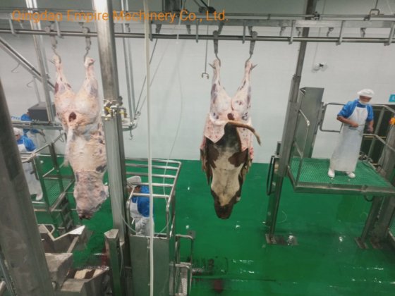 高生産性ハラール牛屠殺肉体手動搬送レール食肉処理場