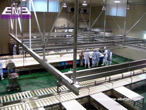 用于肉类加工的屠宰场设备 去骨切割三层输送机